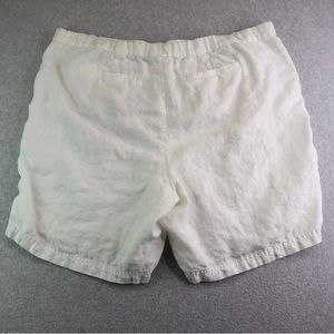 J Jill 2x White Linen Drawstring Shorts.